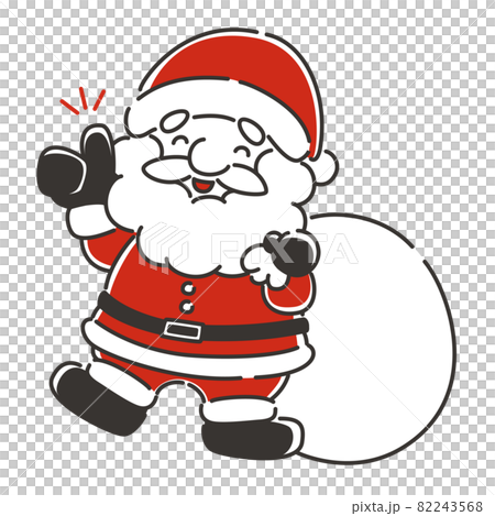 聖誕老人做一個好兆頭的插圖 82243568