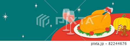 クリスマスディナーのイラストの背景素材 クリスマスディナーのイラストの背景素材 82244676