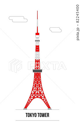 東京タワーと雲のベクター画像 82245400