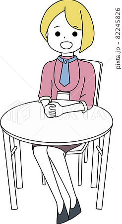 様々なビジネスシーンで使える女性の正面全身カットイラストのイラスト素材 2456