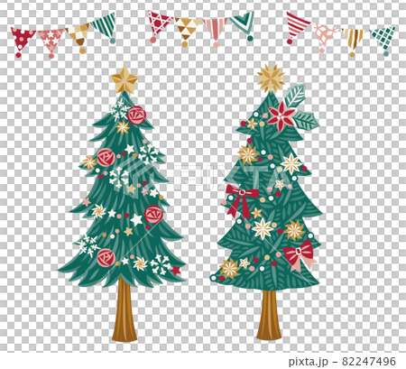 Christmas tree and garland 82247496