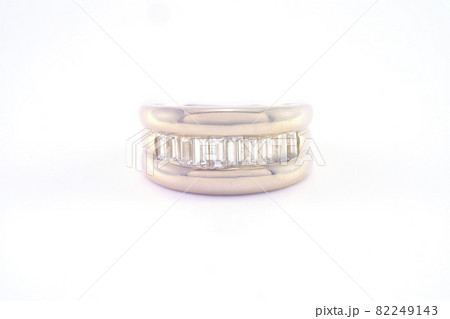 Wide Diamond And Gold Wedding Band 82249143
