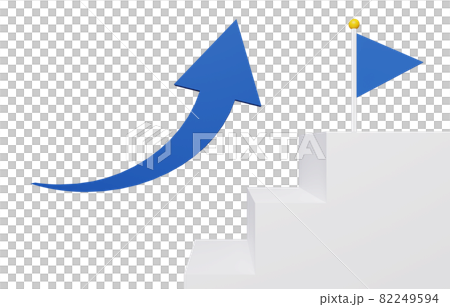 3D素材_シンプルな階段とフラッグ_背景透過 3D素材_シンプルな階段とフラッグ_背景透過 82249594
