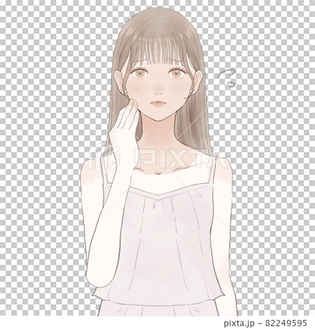 肌のくすみに悩む女性 82249595