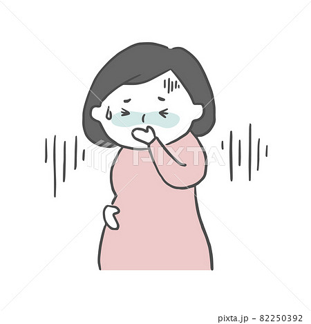 つわりで苦しむ妊婦 つわりで苦しむ妊婦 82250392