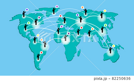 世界中の人を繋ぐネットワーク、多様性、グローバル 82250636