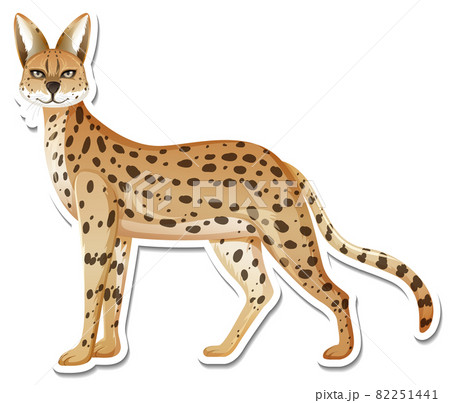 A sticker template of leopard cartoon character A sticker template of leopard cartoon character 82251441