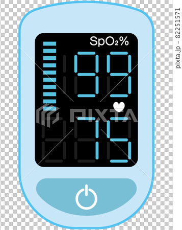 シンプルなパルスオキシメーターのイラスト（青） 82251571