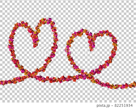 手書きのカップルハート　赤 82251934