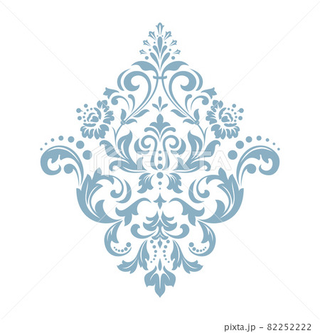 Damask graphic ornament. Floral design element. Blue pattern 82252222