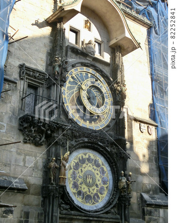 チェコ プラハ 天文時計の写真素材