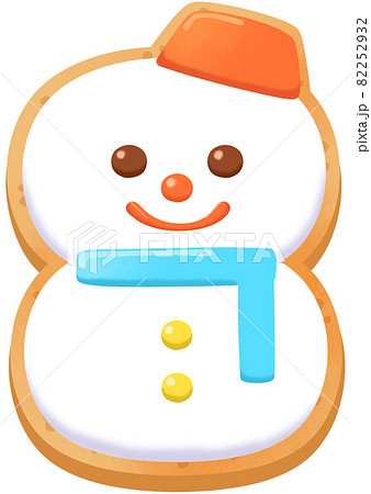 雪だるまのアイシングクッキーのイラスト素材