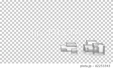 透明白色立方體 CG PowerPoint 和其他帶有文本空間的演示文稿封面 82253343