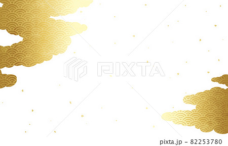 金色の雲と金箔の和風のベクターイラスト背景 82253780