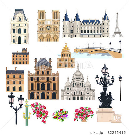 Paris buildings set Paris buildings set 82255416