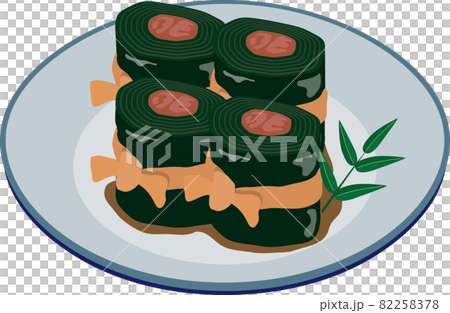 Konbu maki 盤子配竹草 Konbu maki 盤子配竹草 82258378