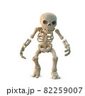 Cartoon Skeleton on White Background 3d render 82259007