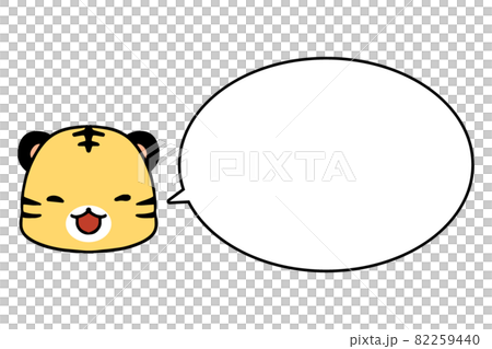 トラの顔アイコンと吹き出し 82259440