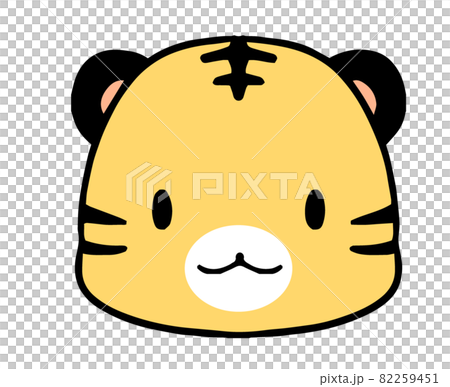 Loose smile tiger face icon illustration 82259451