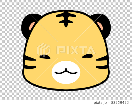 ゆるめな笑顔のトラの顔アイコンのイラスト ゆるめな笑顔のトラの顔アイコンのイラスト 82259453