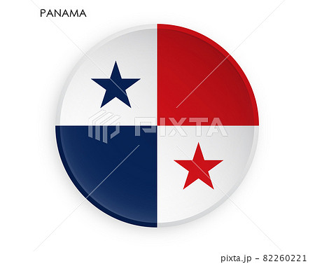 PANAMA flag icon in modern neomorphism style. Button for mobile application or web. Vector on white background