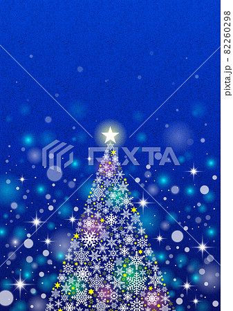 クリスマス イルミネーションのシンプルな風景 ブルーのイラスト素材