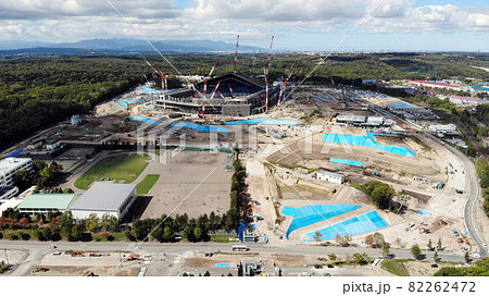 エスコンフィールド北海道の建設工事現場（2021年9月撮影） 82262472