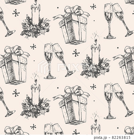 Hand-drawn sketch Christmas pattern NEw year gift 82263815