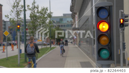 Bicycle traffic lights in the city Bicycle traffic lights in the city 82264403
