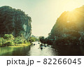 Scenic view of beautiful karst scenery and rice paddy fields 82266045