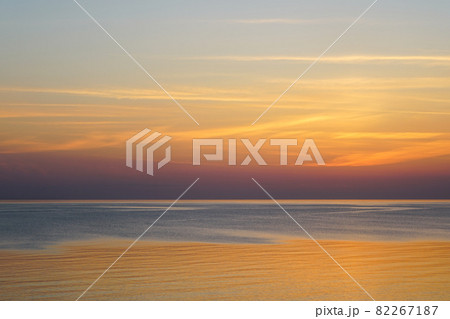 colorful view of the baltic sea and the sky at dusk after sunset 82267187
