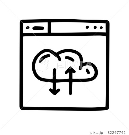 cloud service line vector doodle simple icon 82267742
