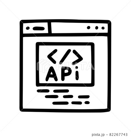 API site line vector doodle simple icon 82267743