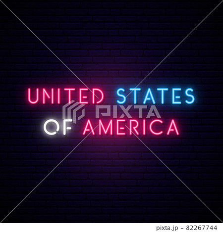 United States of America neon sign. United States of America neon sign. 82267744