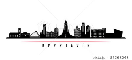 Reykjavik skyline horizontal banner. Reykjavik skyline horizontal banner. 82268043