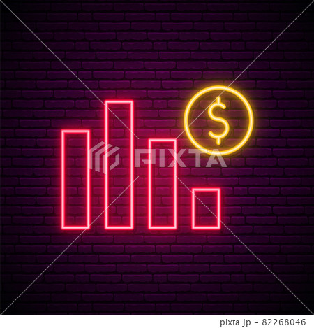 Economic crisis neon sign. Economic crisis neon sign. 82268046