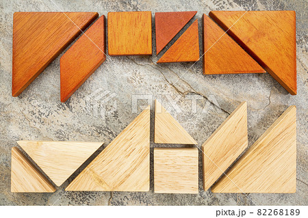 two sets of tangream puzzle 82268189