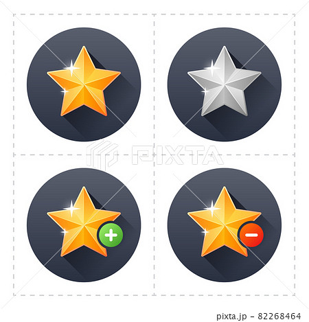 Vector set of shiny golden star icons. UI elements for game design Vector set of shiny golden star icons. UI elements for game design 82268464