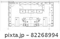 Architectural design small shop top view plan Vector. 82268994