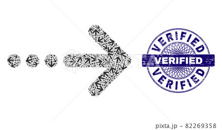 Send Right Fractal Mosaic of Send Right Icons and Distress Verified Round Guilloche Seal 82269358