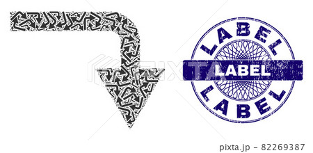 Turn Down Recursive Mosaic of Turn Down Icons and Distress Label Round Guilloche Stamp Turn Down Recursive Mosaic of Turn Down Icons and Distress Label Round Guilloche Stamp 82269387