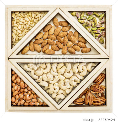 variety of nuts abstract 82269424
