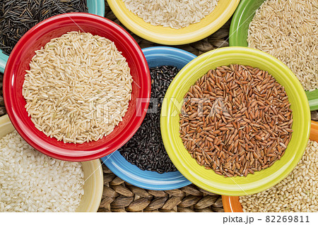 bowls of rice abstract 82269811
