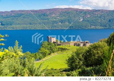 Urquhart Castle along Loch Ness lake 82273278