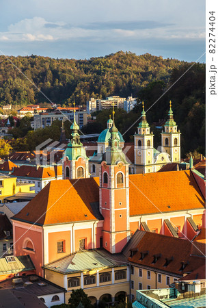 Aerial view of Ljubljana in Slovenia 82274404