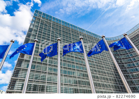 European flags  in Brussels 82274690