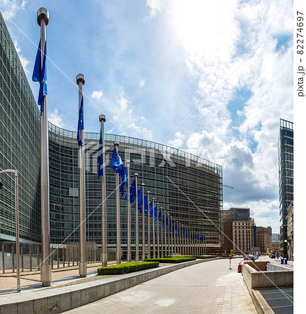 European flags  in Brussels 82274697