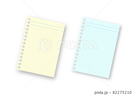白い背景に色付きのルーズリーフのイラストのイラスト素材 白い背景に色付きのルーズリーフのイラストのイラスト素材