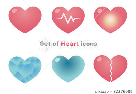 ハートのアイコンのベクターイラストのセットのイラスト素材 2760