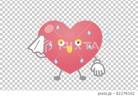 ハートのキャラクターのベクター イラスト(汗をかく) ハートのキャラクターのベクター イラスト(汗をかく) 82276102